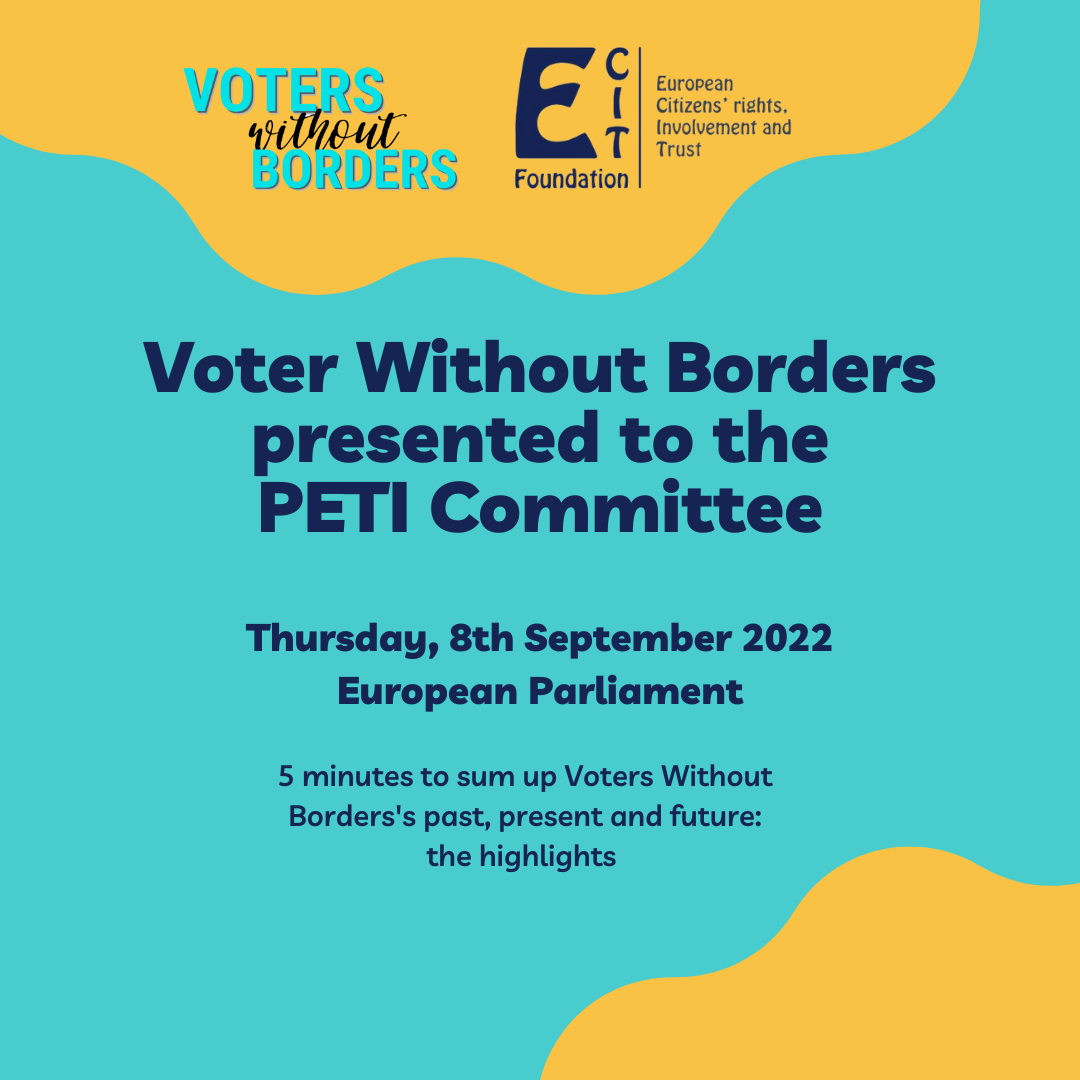 Read more about the article Voters Without Borders presented to the PETI Committee — 8 September 2022